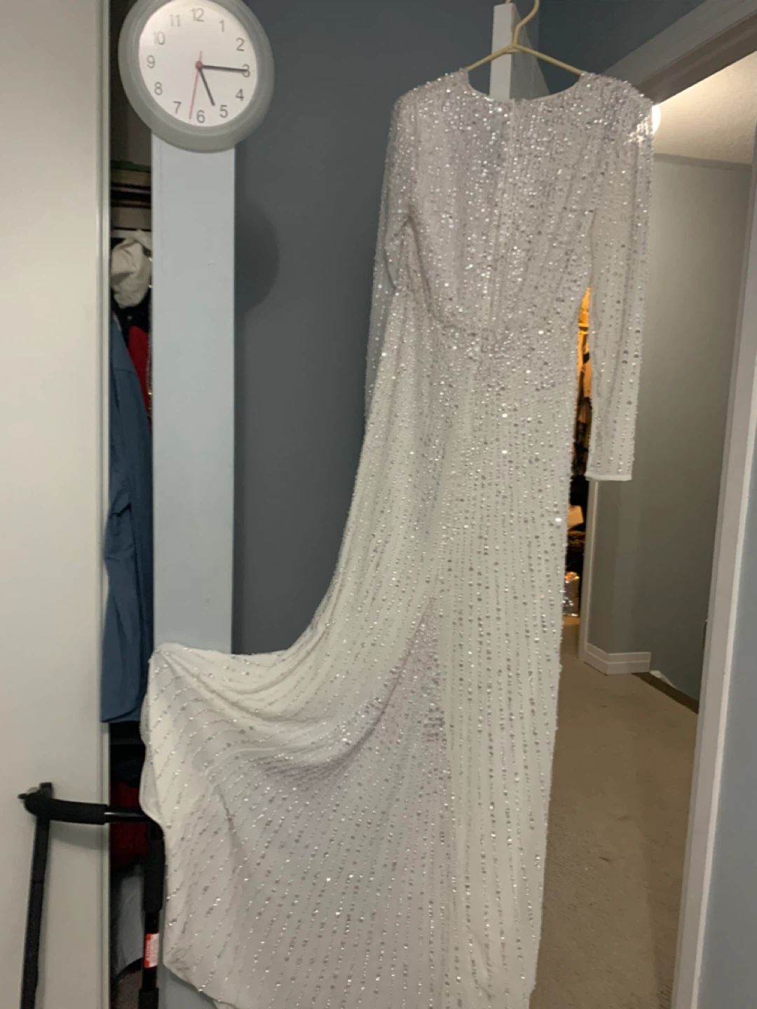 ASOS DESIGN Alexa Sequin Wedding Dress - Size 12 UK - White - photo 5