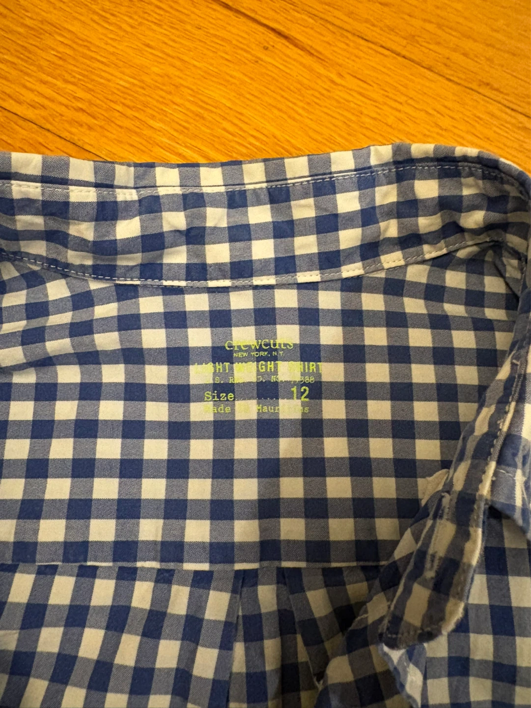 J Crew Kids Crewcuts Blue Gingham Button-Up Shirt - Size 12 - photo 2