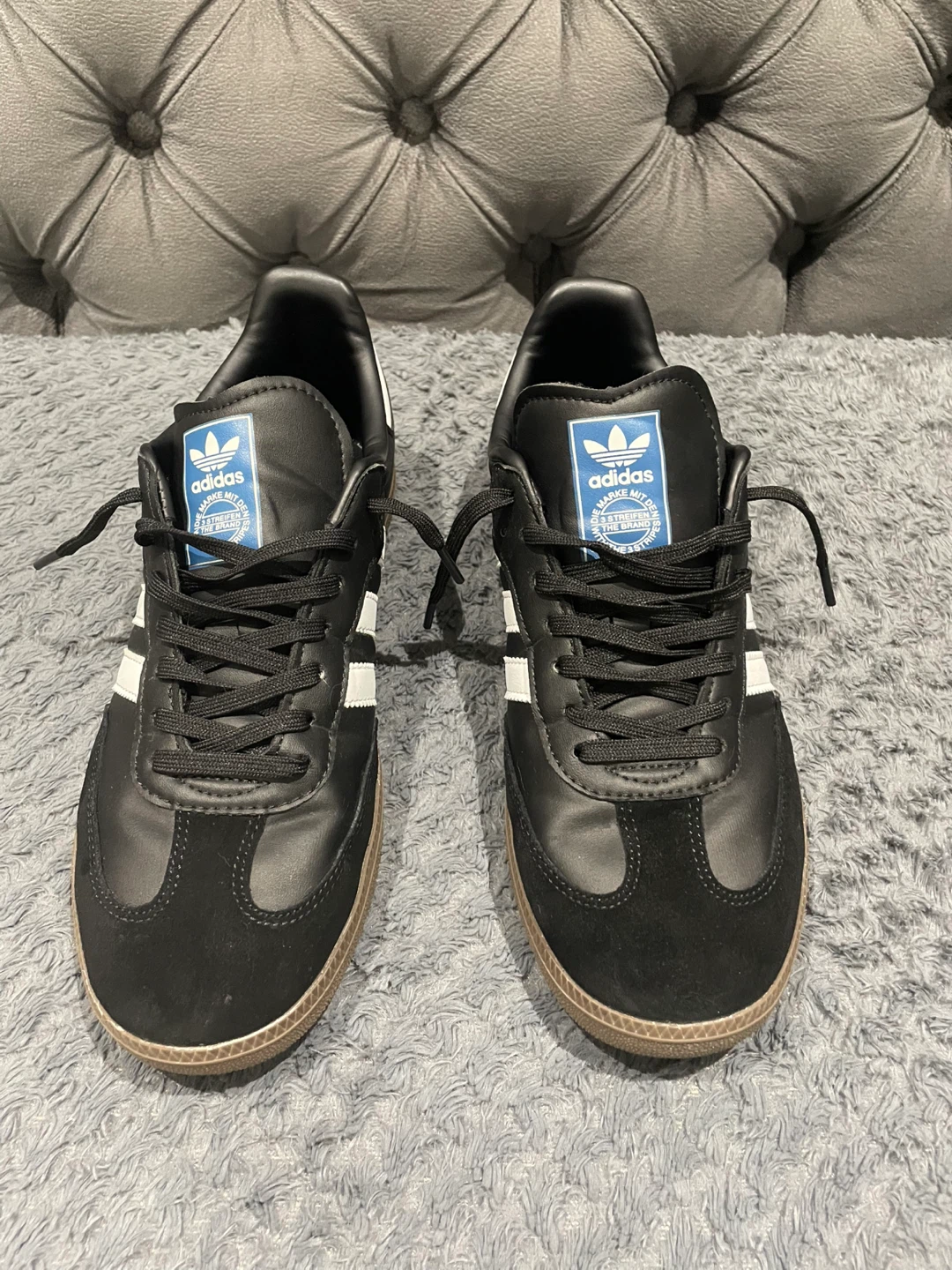 Adidas Samba Classic Shoes Black White Gum Sole