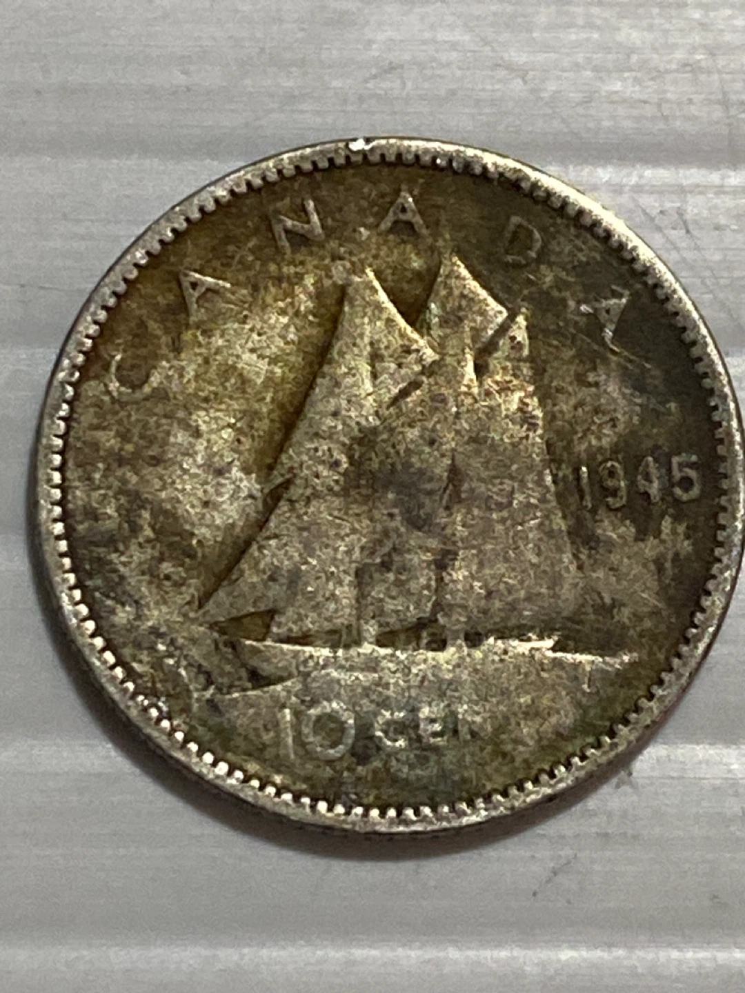 1945 Canada 10 Cent Coin - photo 2