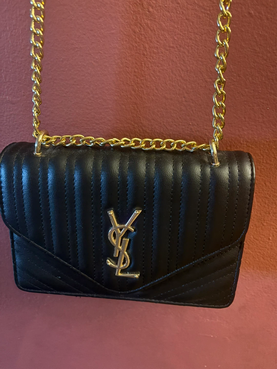 New Black YSL Shoulder Bag with Gold Chain - photo 4