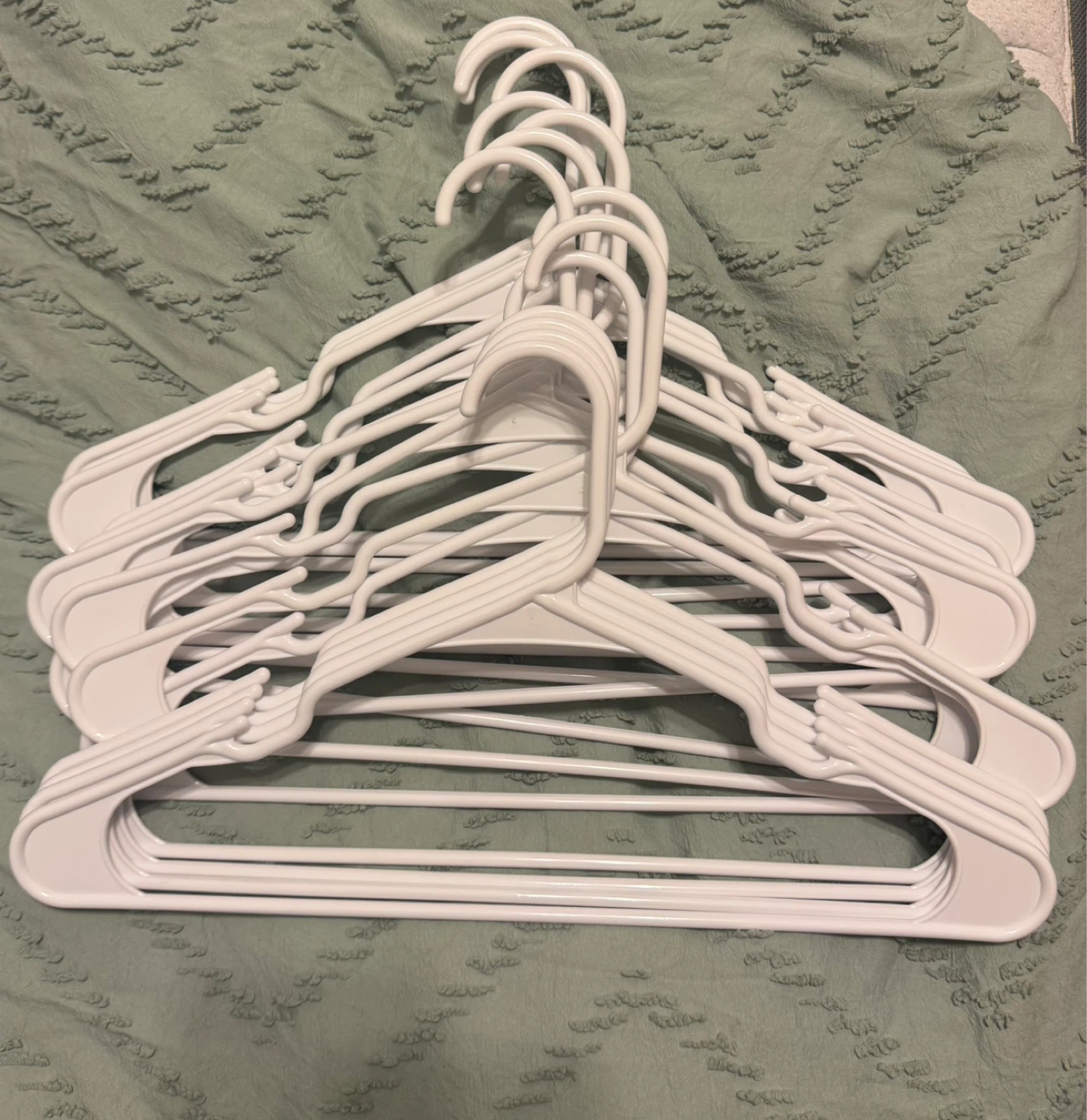 White Plastic Clothes Hangers (Set of 15)