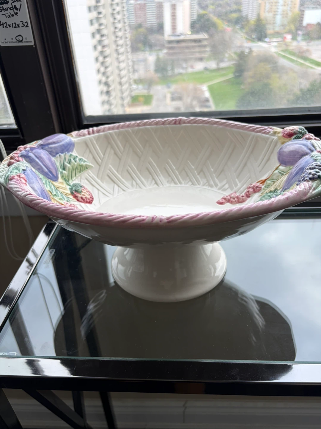 Fruit Embossed Pedestal Bowl & Butter Dish - photo 2