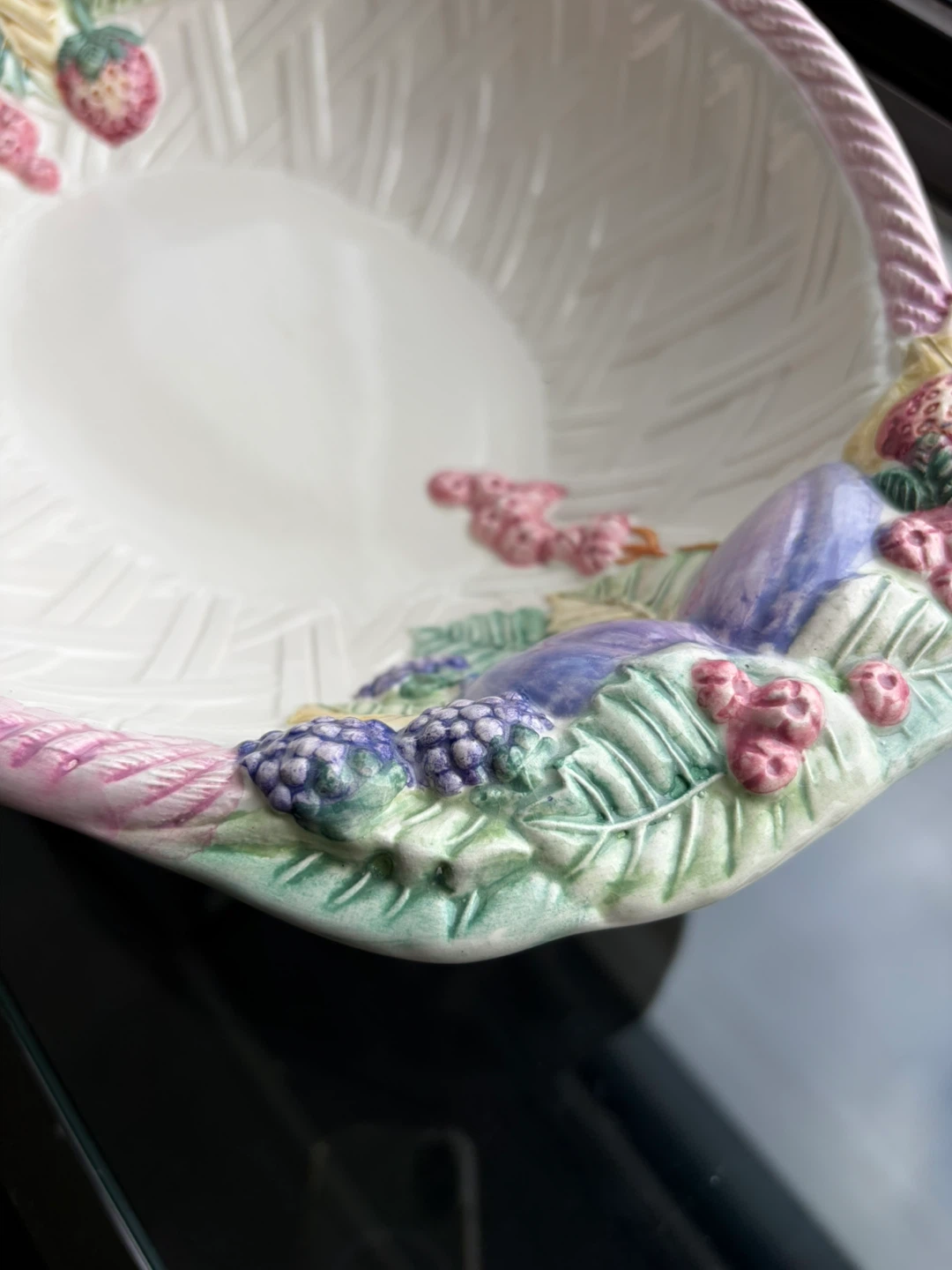 Fruit Embossed Pedestal Bowl & Butter Dish - photo 3