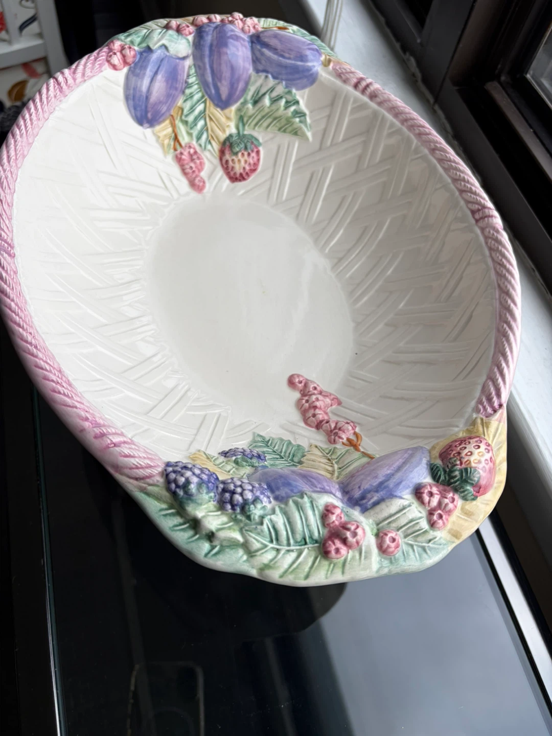 Fruit Embossed Pedestal Bowl & Butter Dish - photo 5