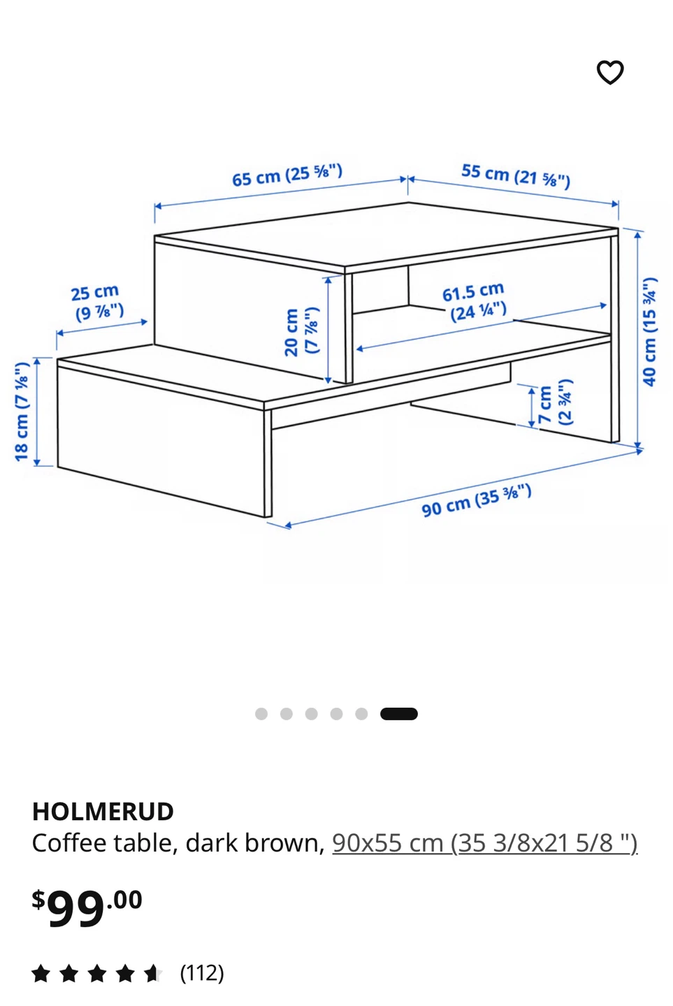 HOLMERUD Coffee Table - Dark Brown - photo 3