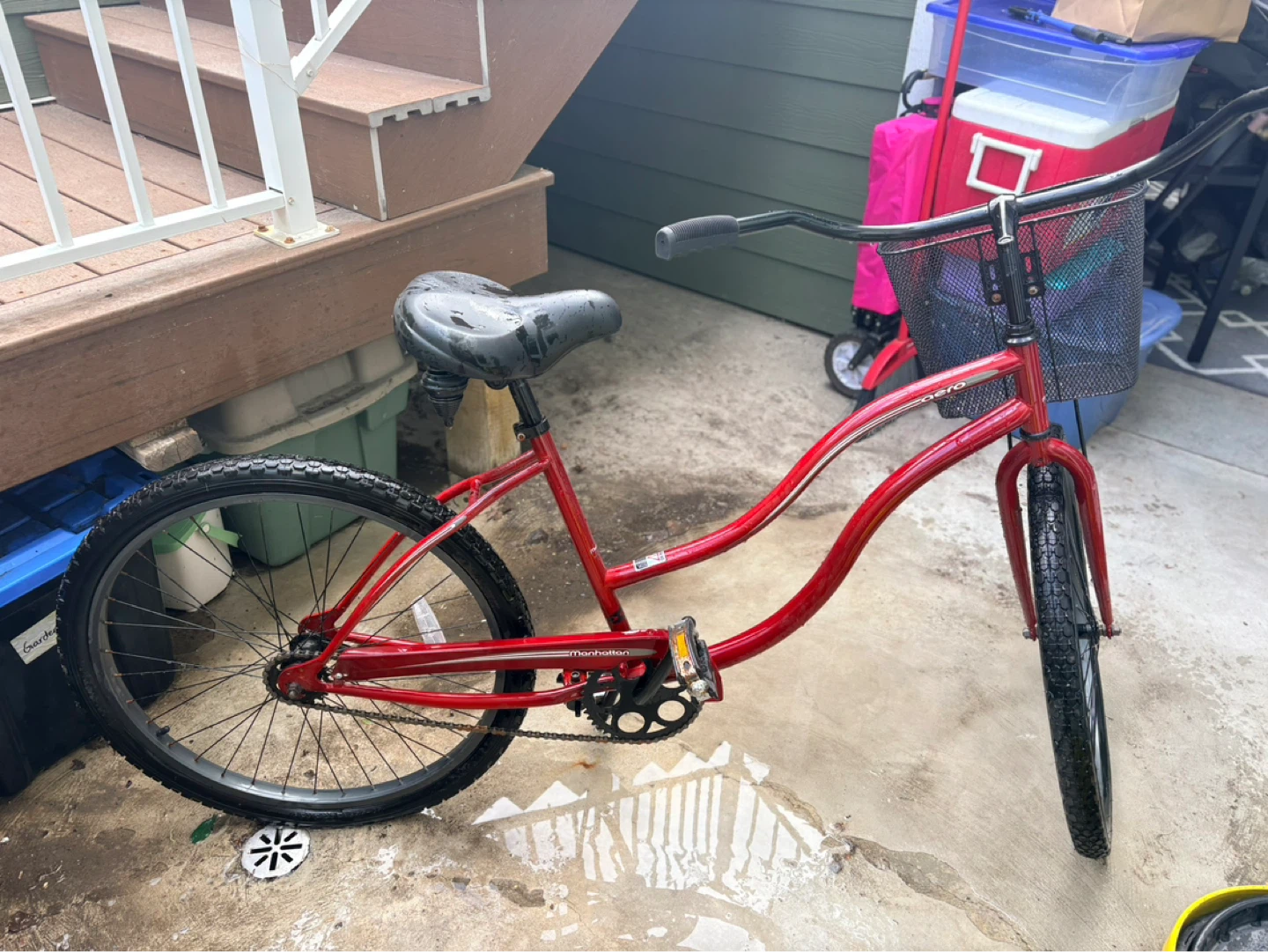 Red Aero Manhattan Beach Cruiser Bicycle