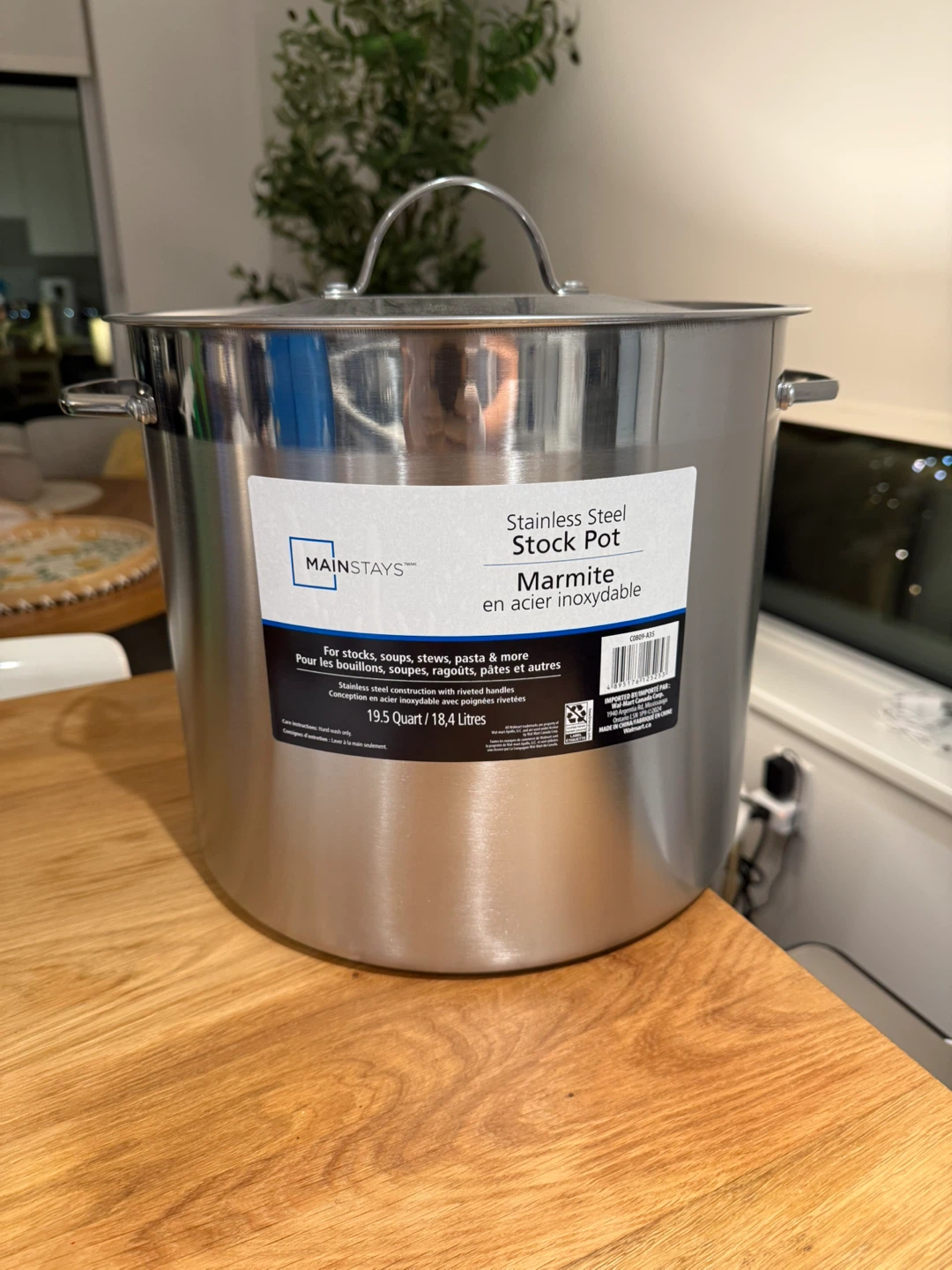 Mainstays Stainless Steel Stock Pot 19.5 Quart