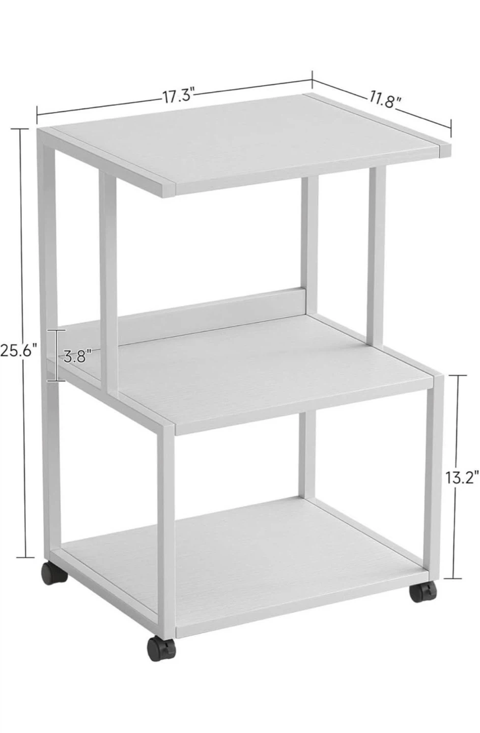 White Rolling Storage Cart / Printer Table - photo 2