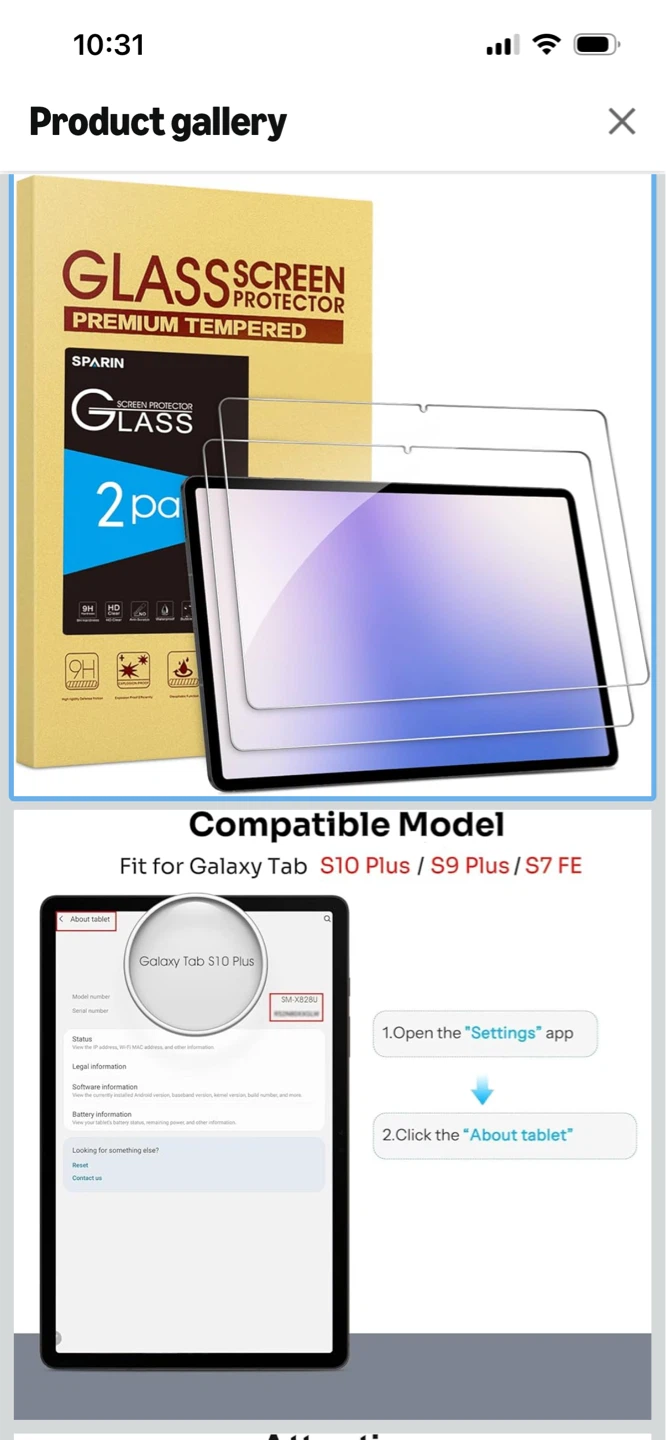 New-SPARIN Tempered Glass screen protector protector S10 /S9 !