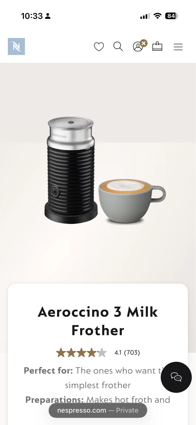 Nespresso Aeroccino 3 Milk Frother