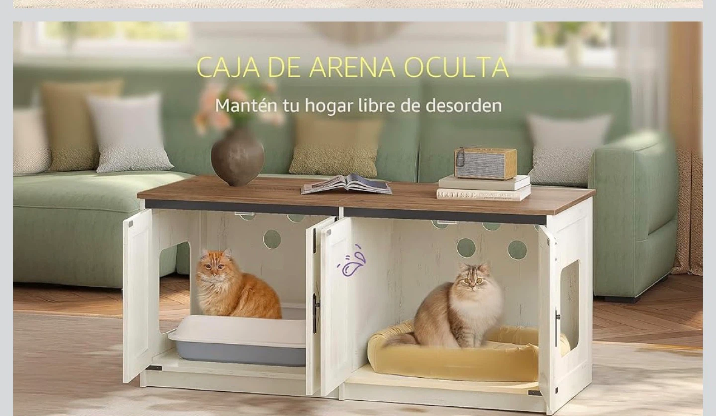 Caja de madera para arenero de gatos - photo 5