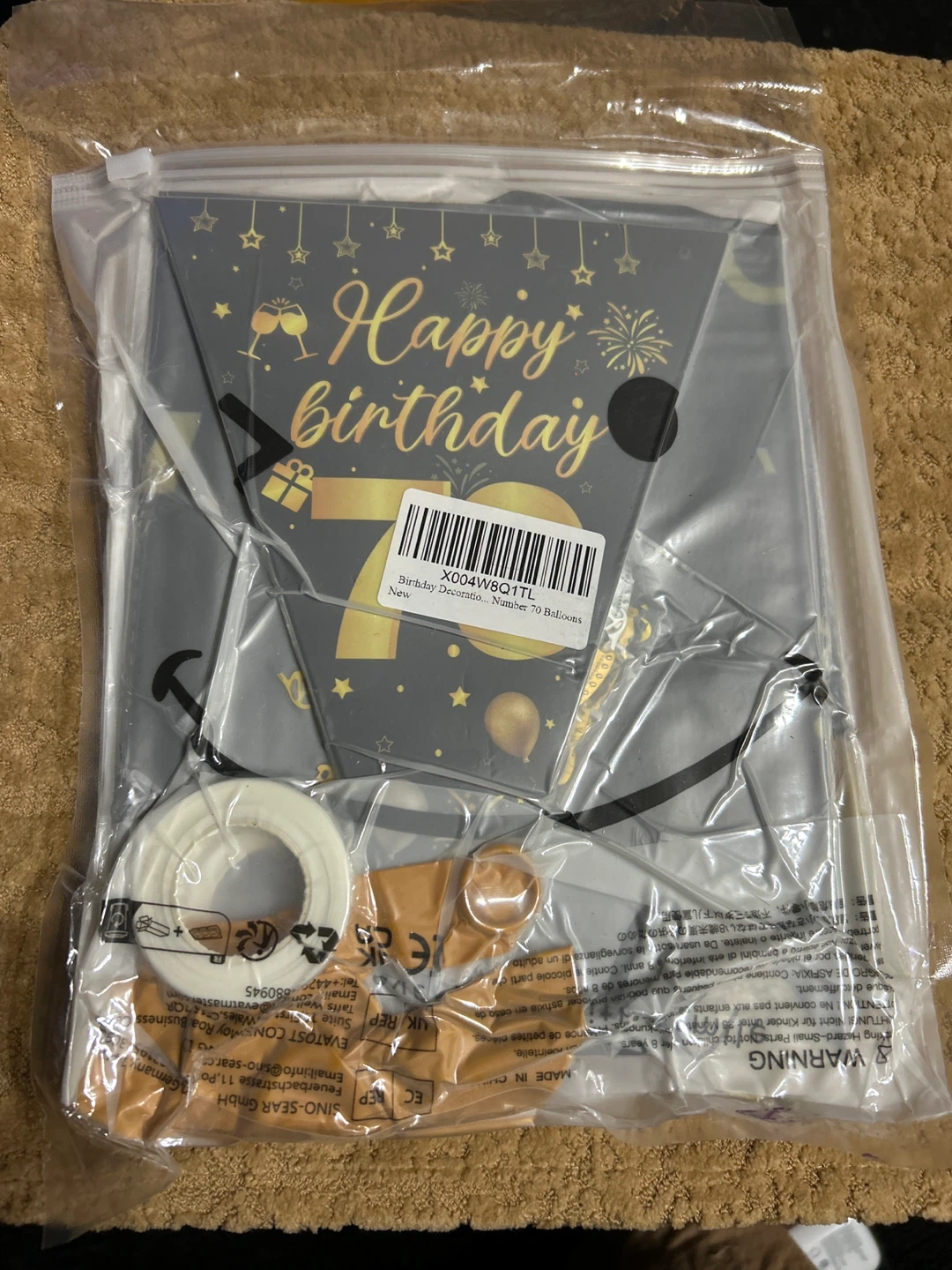 New-70th Birthday Decoration Banner and Balloons