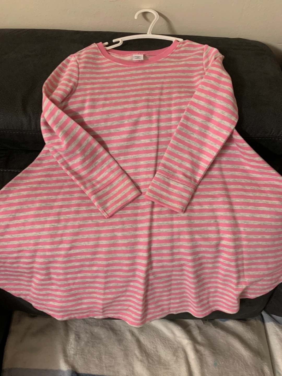 Girls Striped Long Sleeve Dress