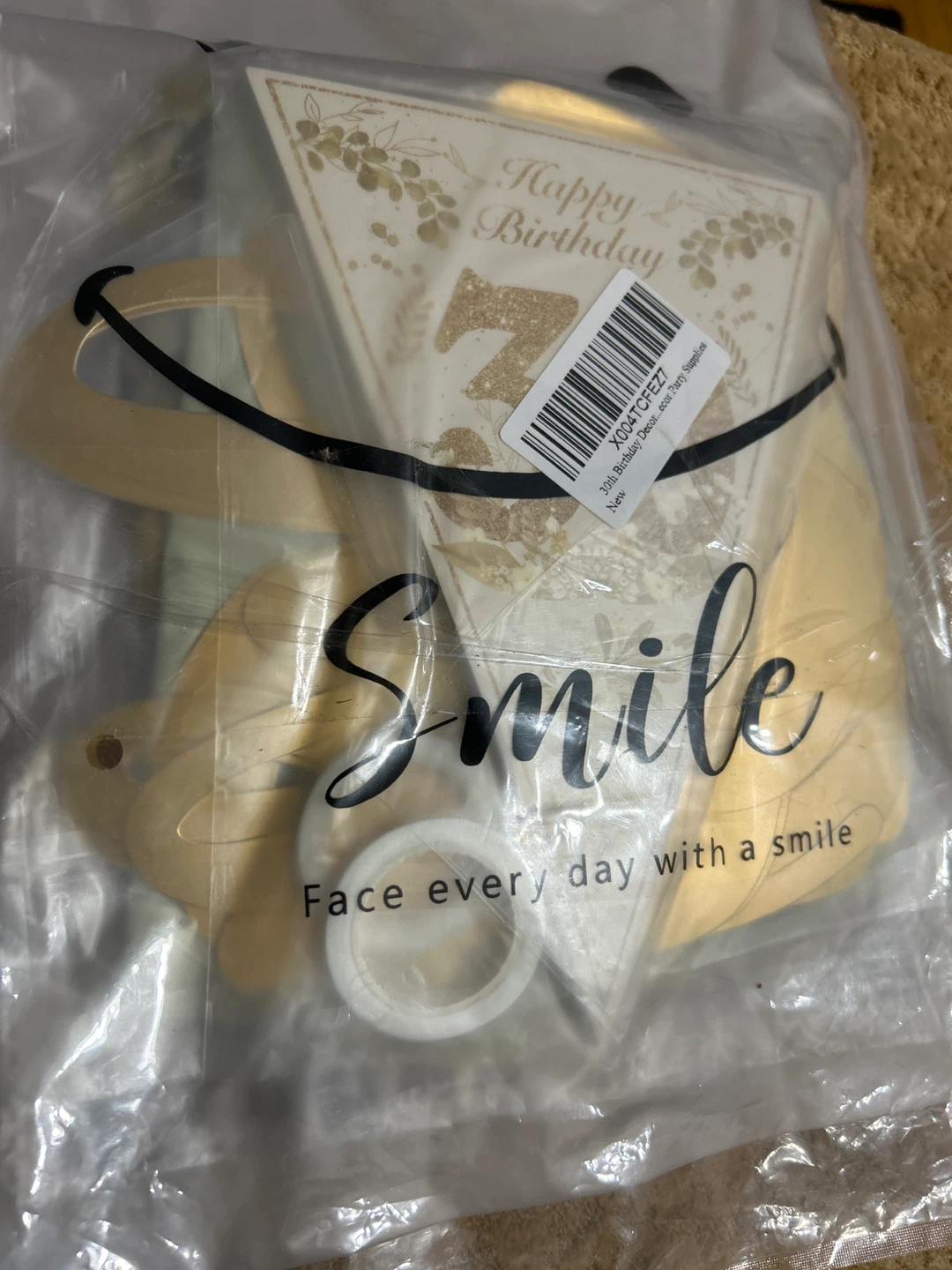 New-30th Birthday "Smile" Bunting Banner and balloons! - photo 3