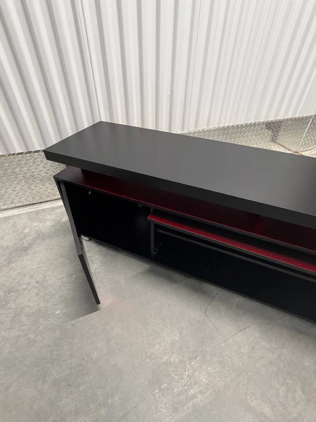 TV Stand with LED Lights & Power Outlet, Black - photo 3
