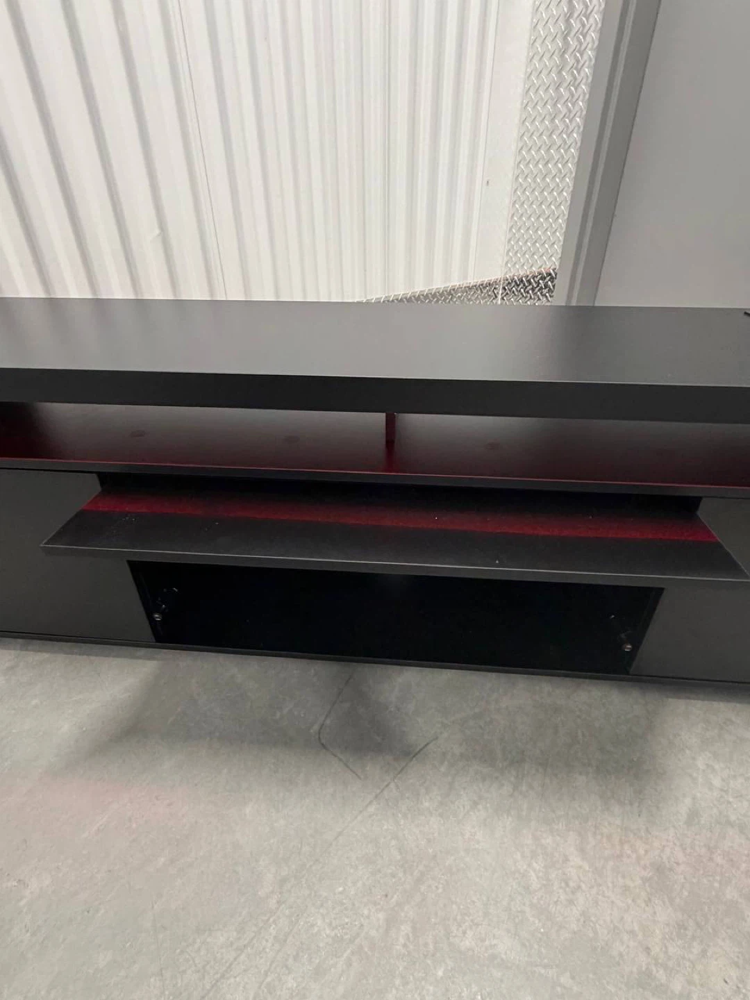 TV Stand with LED Lights & Power Outlet, Black - photo 2