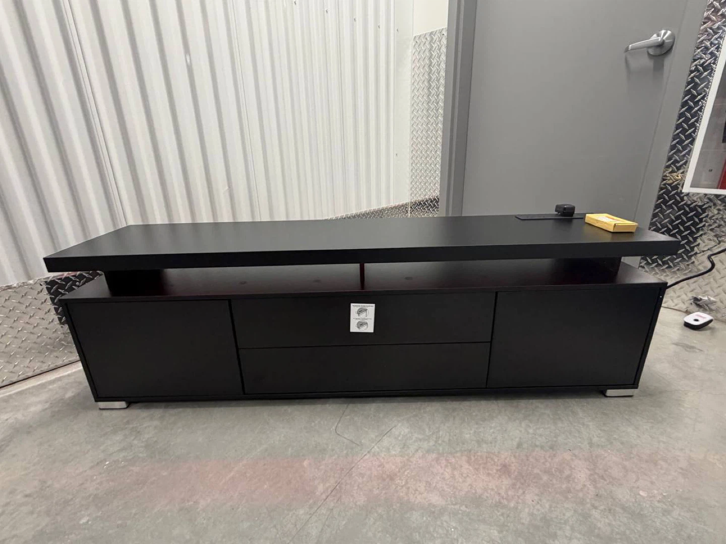 TV Stand with LED Lights & Power Outlet, Black