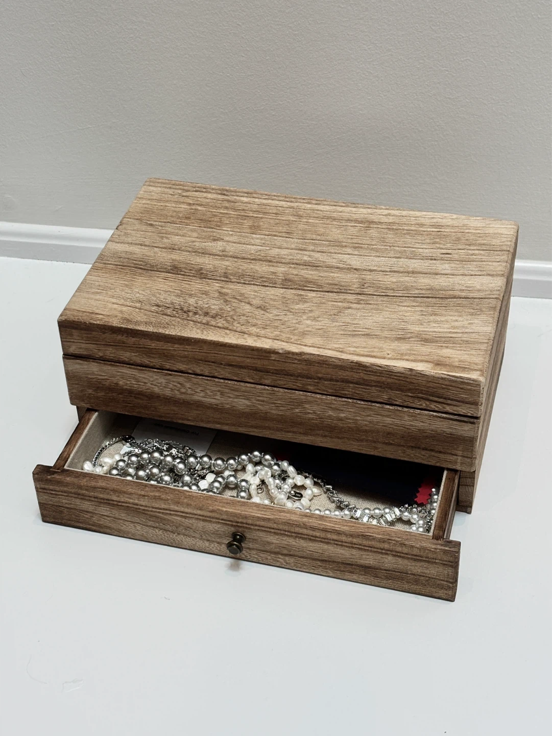 Wooden Jewellery Box with Mirror - photo 2