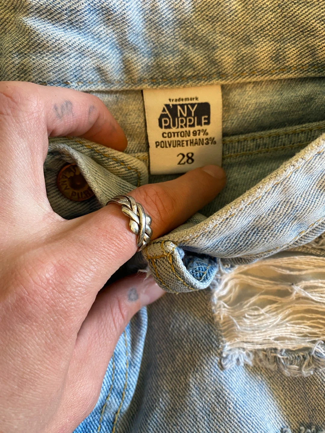VINTAGE Distressed Denim Shorts Size 28 - photo 2