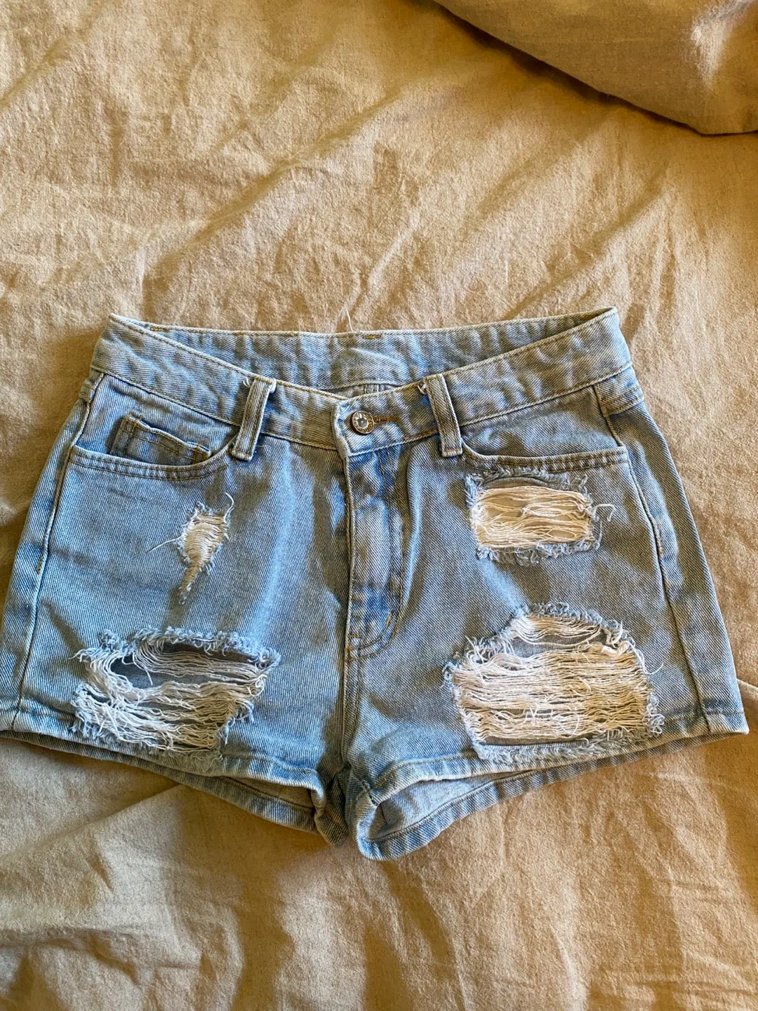 VINTAGE Distressed Denim Shorts Size 28