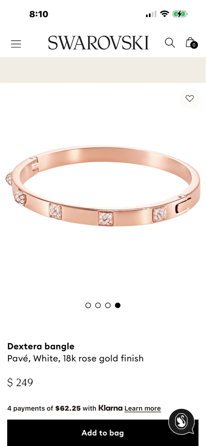 Swarovski Dextera Bangle -  Gold Finish - photo 2