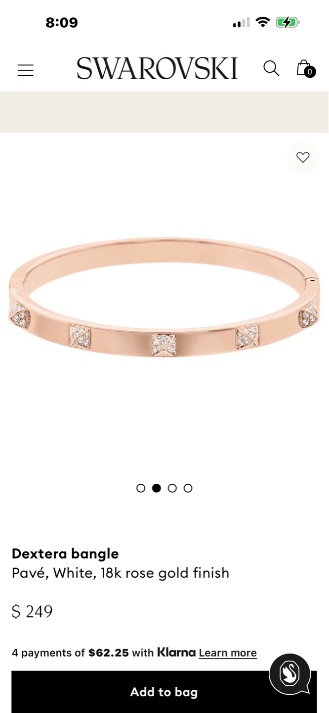 Swarovski Dextera Bangle -  Gold Finish