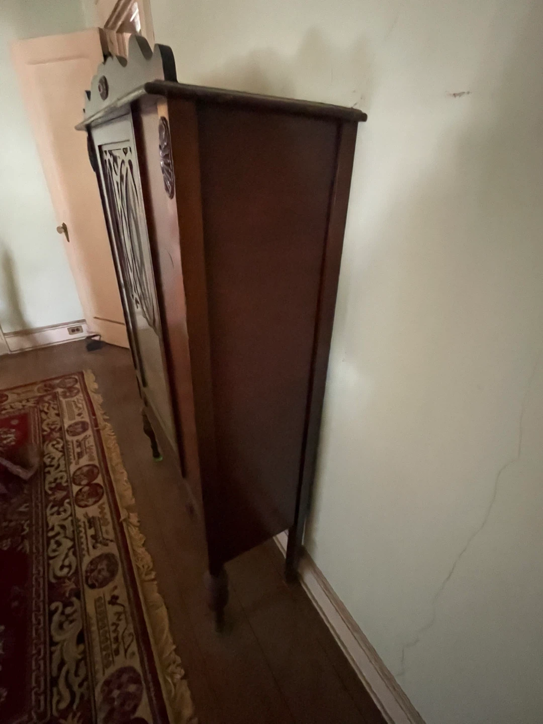Antique Wooden Display Cabinet with Glass Doors - photo 4