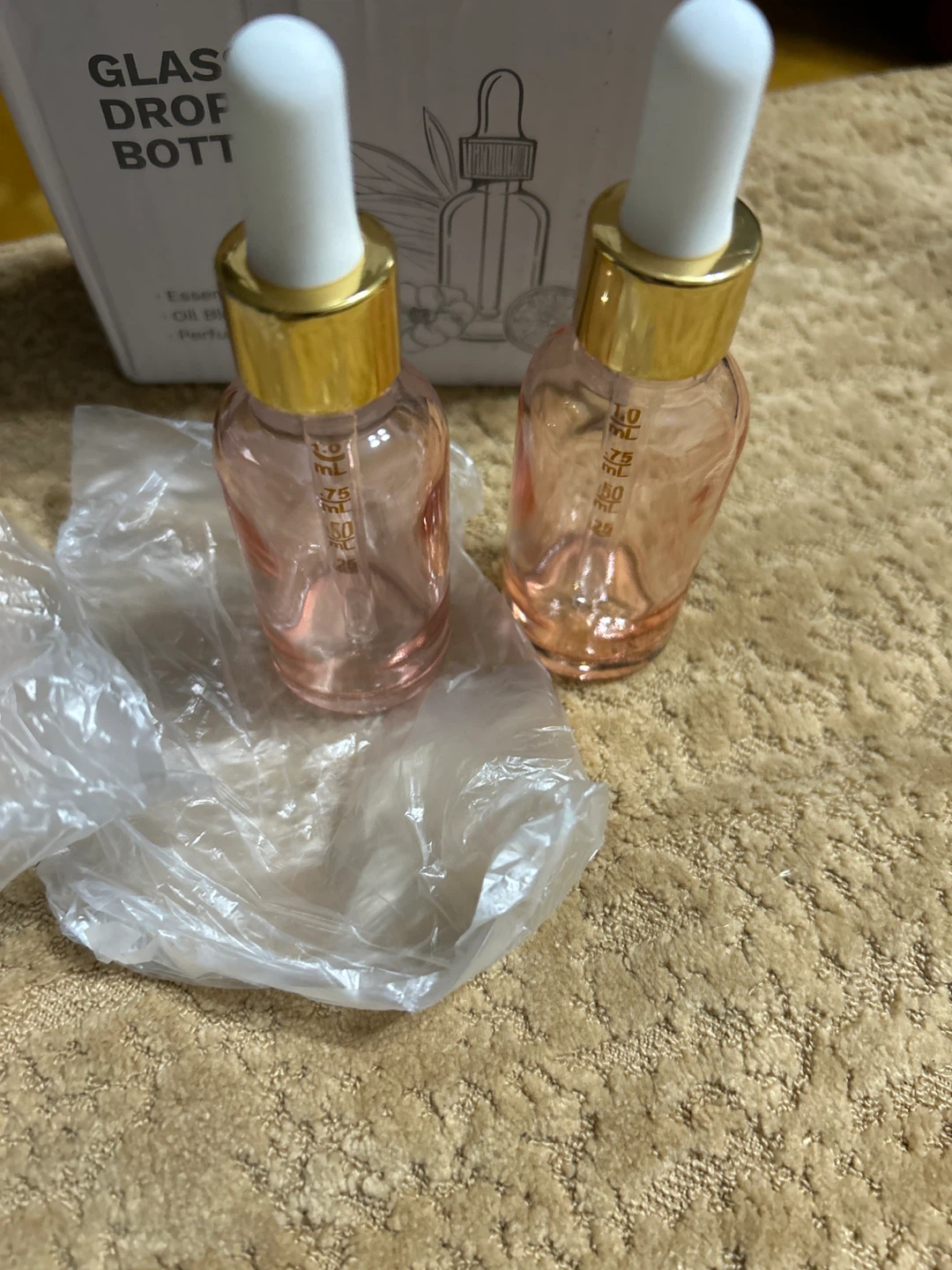 New 2 pcs Bumobum Glass Dropper Bottles (2 Pack) - Pink