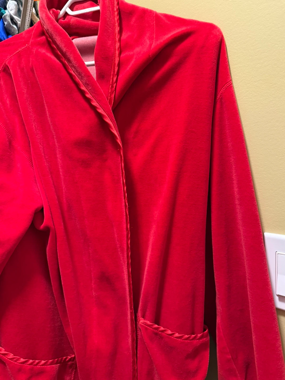 La Vie en Rose Red Velour Robe