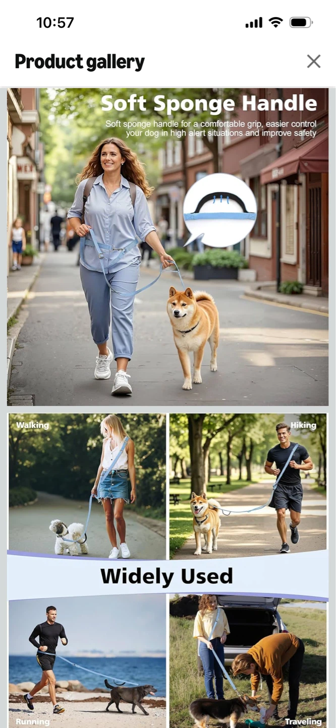 New-Light Blue Multi-Purpose Dog Leash with Padded Handle - photo 5