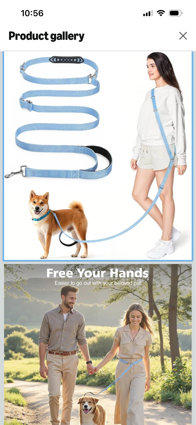 New-Light Blue Multi-Purpose Dog Leash with Padded Handle - photo 4