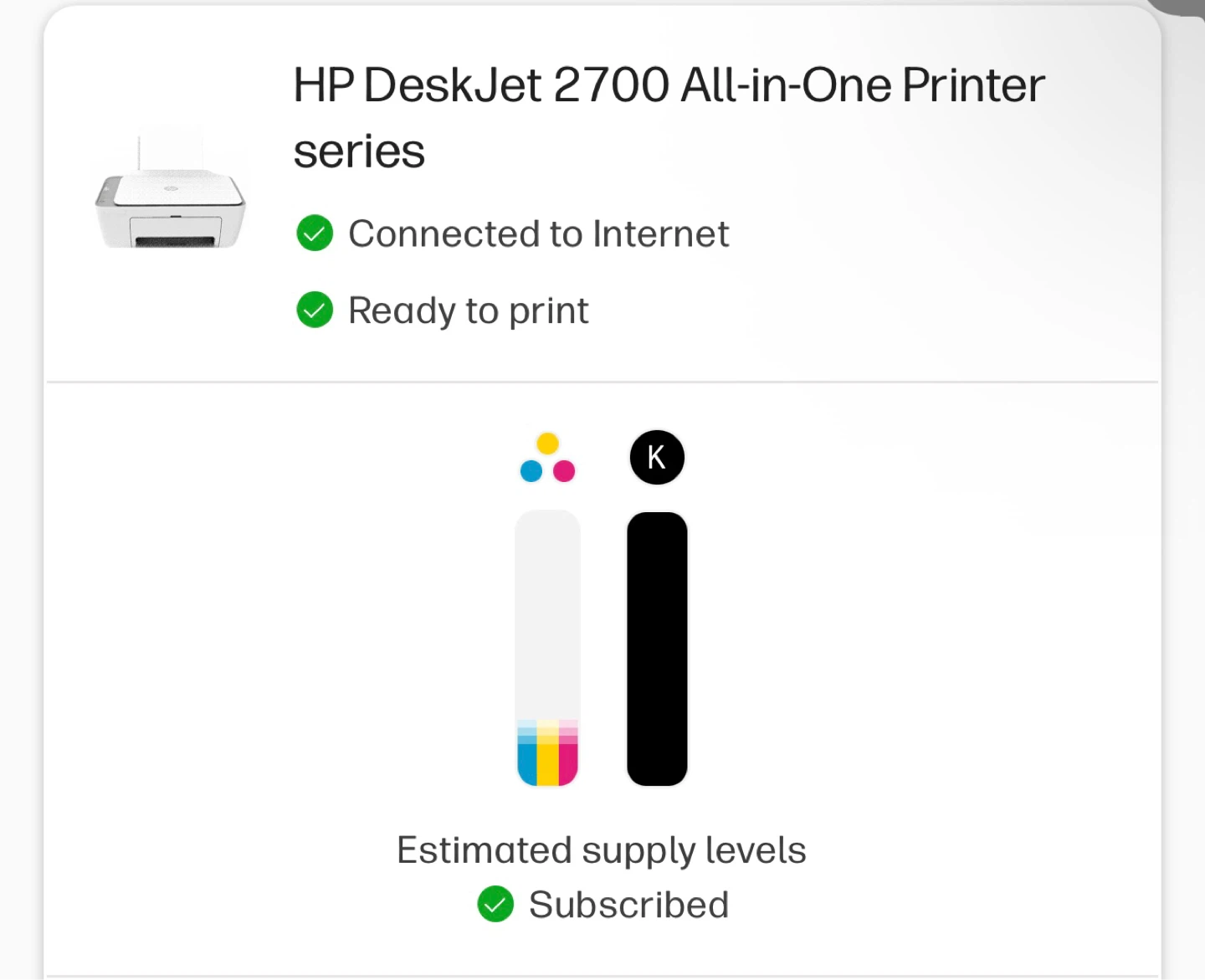 HP printer & two Instant Ink Cartridges 67/305 - photo 3