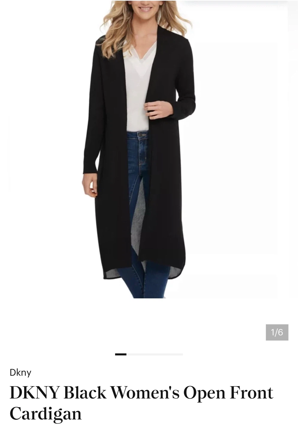 DKNY Women's Long Cardigan - Size Medium