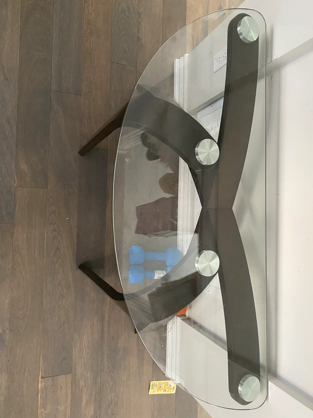 Half Moon Console Table with Glass Top - photo 4