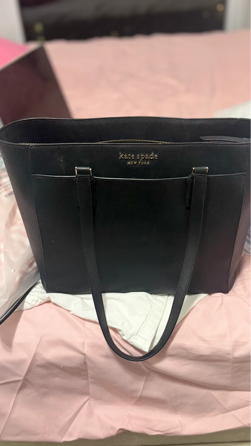 Kate Spade New York Black Leather Tote Bag