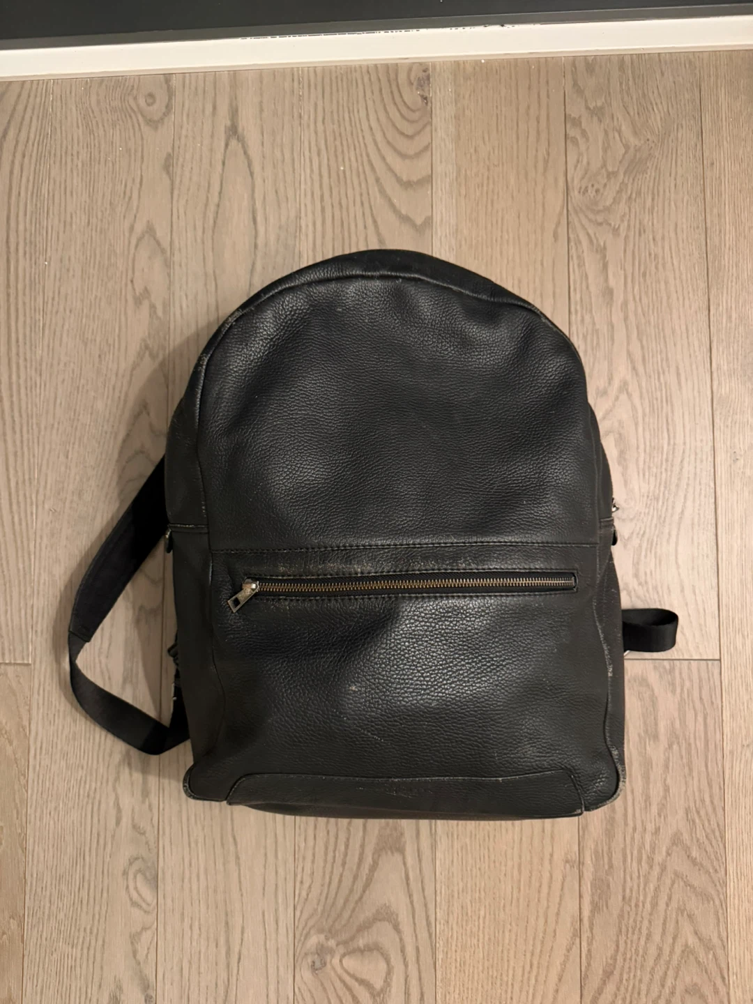 Black Leather Backpack