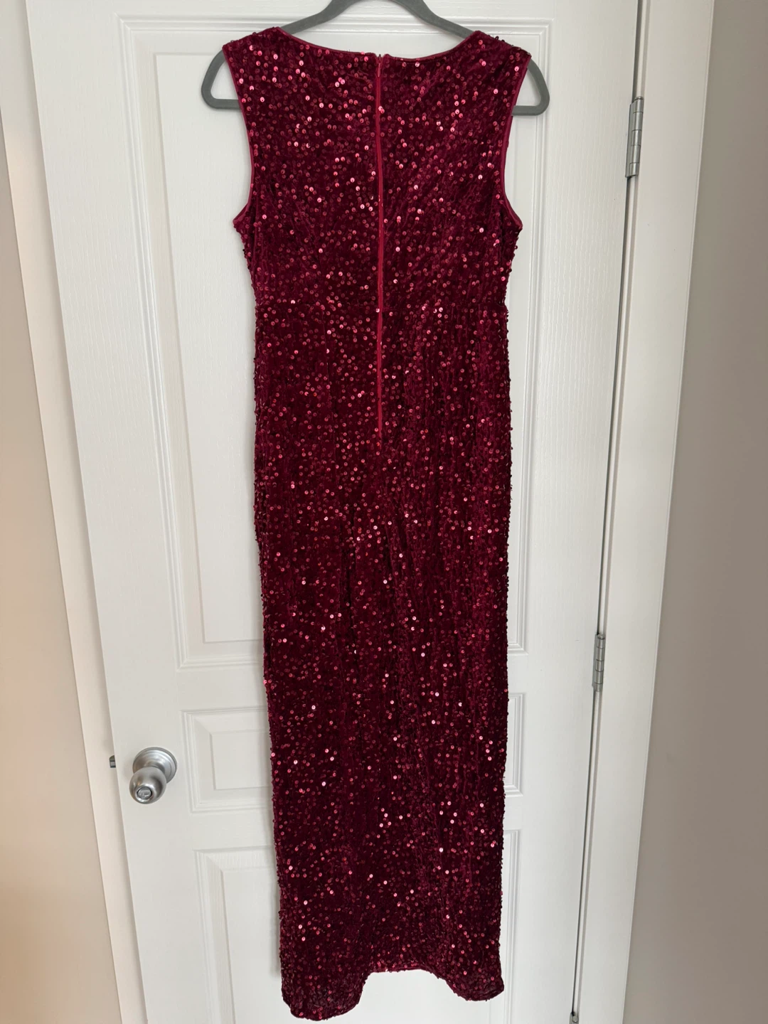 Burgundy Maxi Dress with Slit. Size M - photo 2