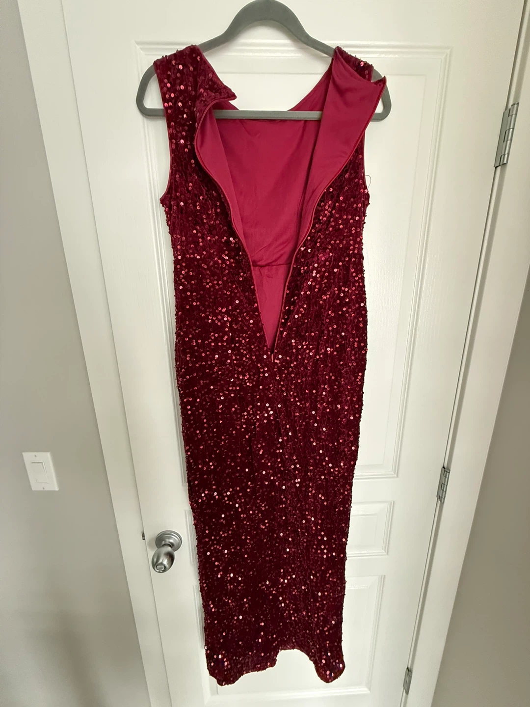 Burgundy Maxi Dress with Slit. Size M - photo 3