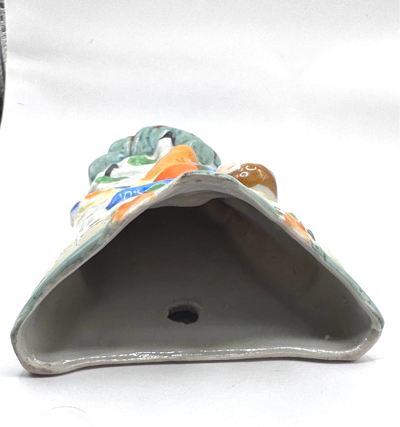 Boy Porcelain Wall Pocket MCM Japan Hand Painted Decor Planter - photo 4