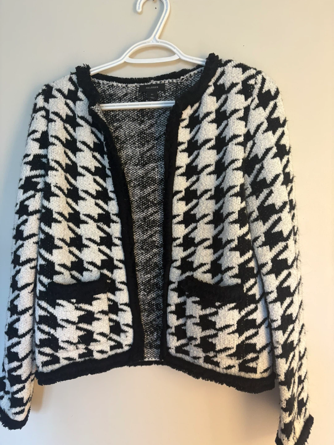 Halogen Houndstooth Cardigan - XS