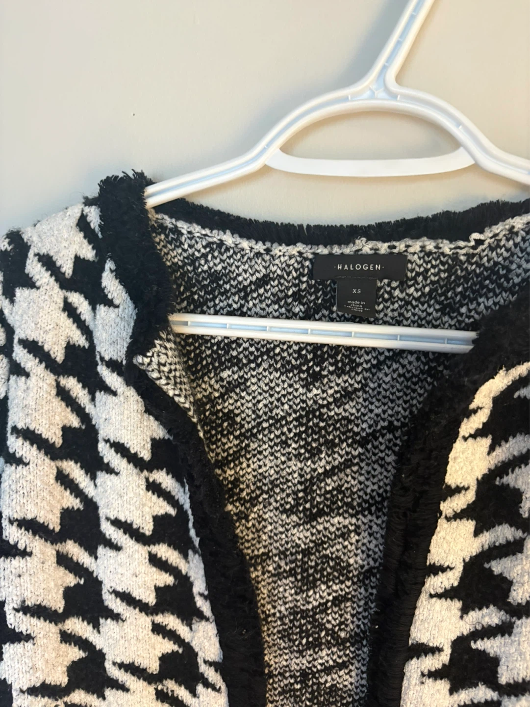 Halogen Houndstooth Cardigan - XS - photo 2