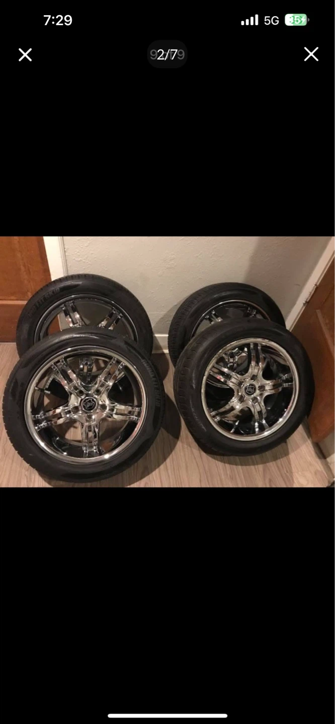 Set of 4 Chrome Wheels and Tires