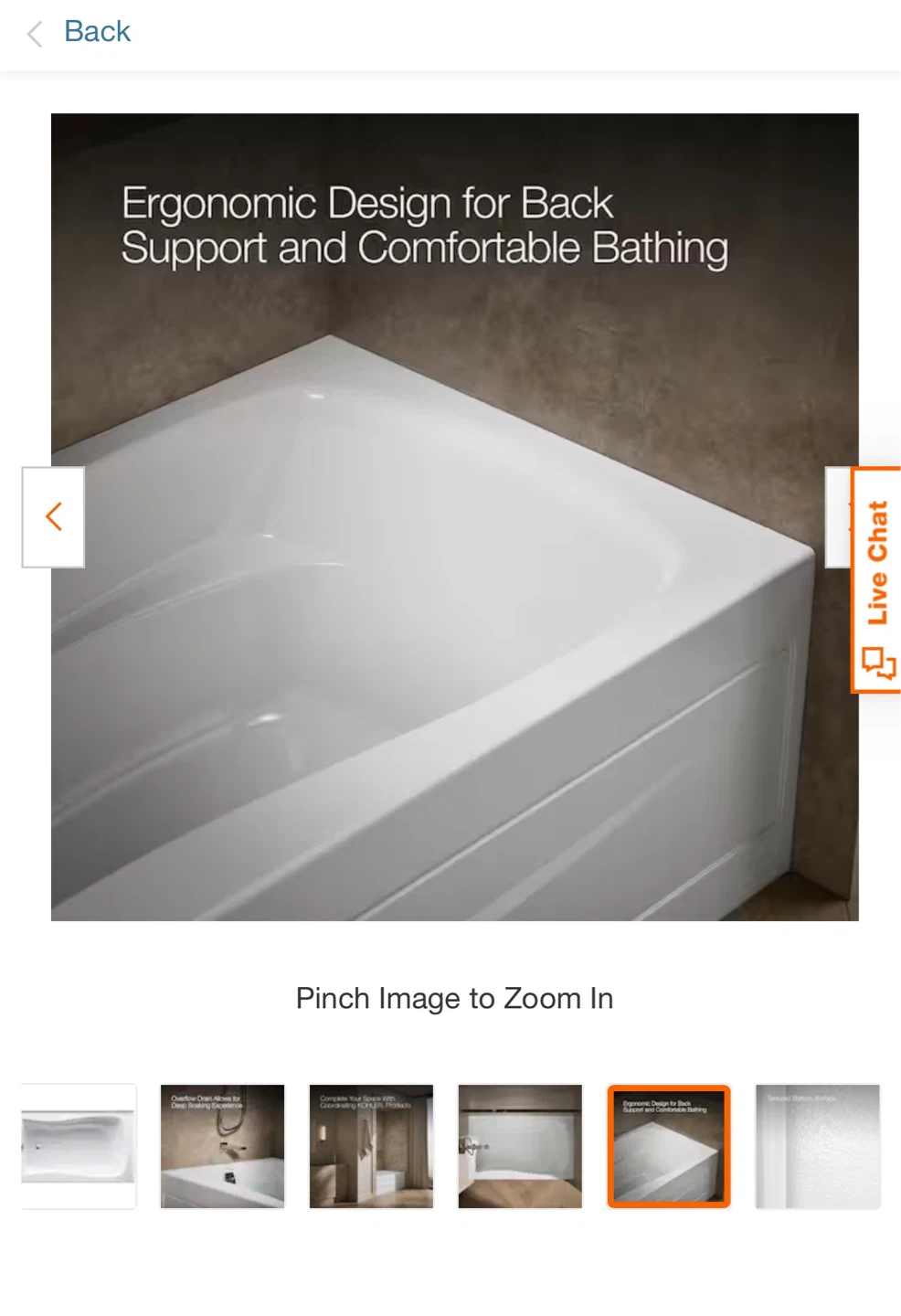 Brand New! Kohler Mariposa 60" Soaking Bathtub - photo 4