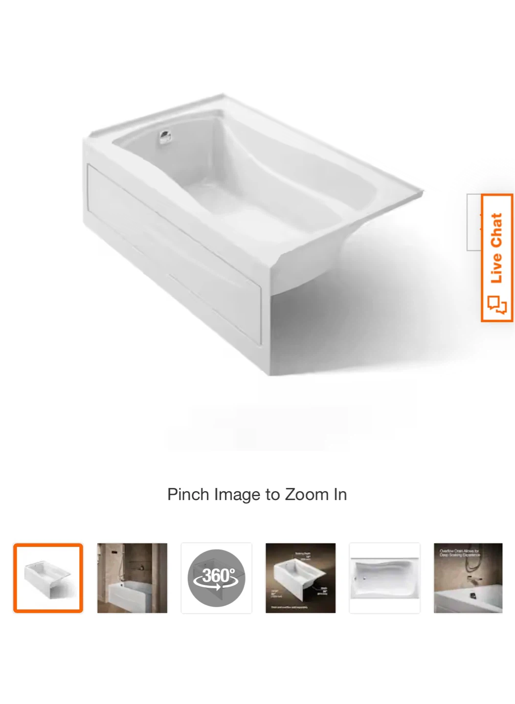 Brand New! Kohler Mariposa 60" Soaking Bathtub - photo 2