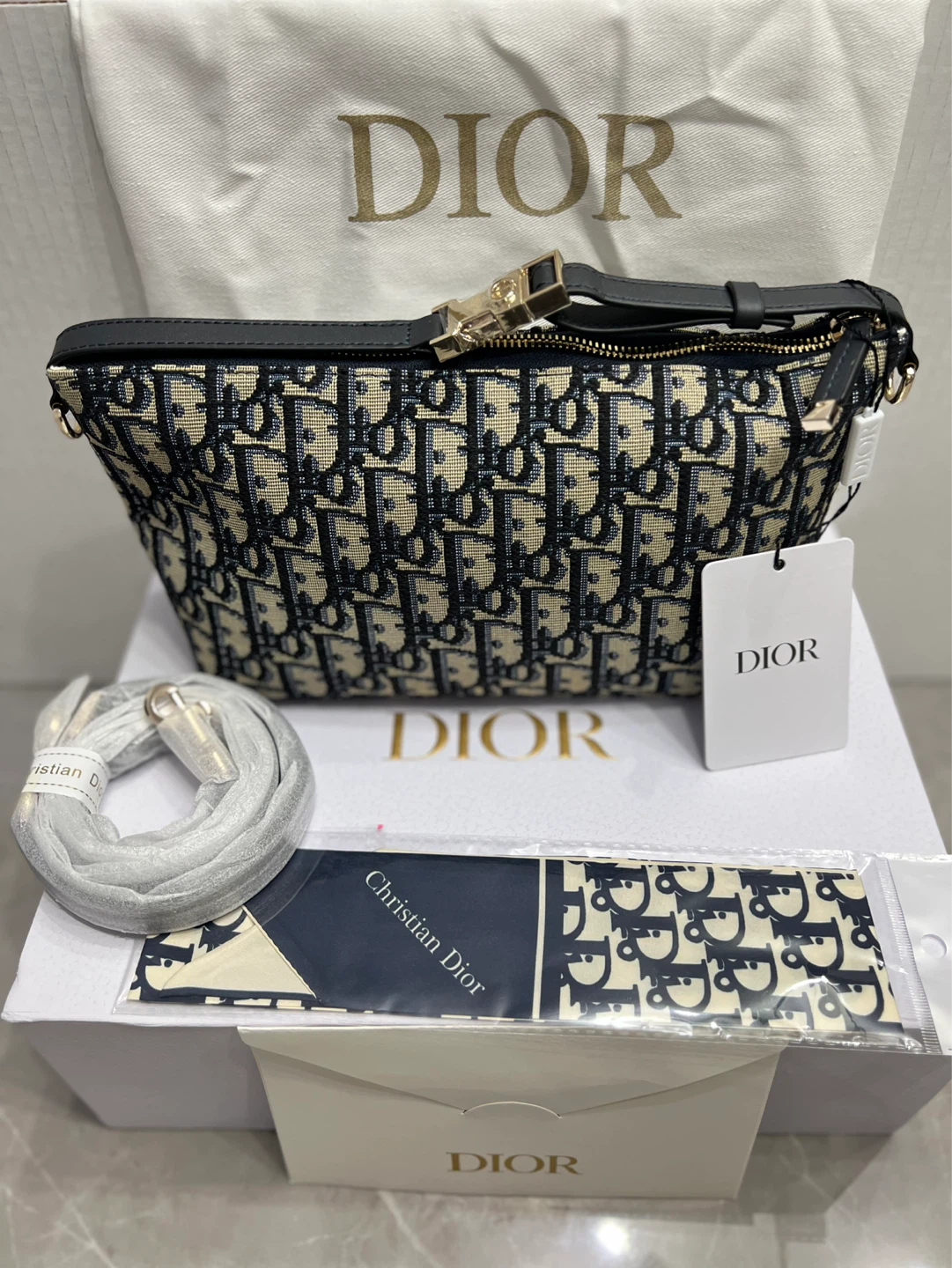 Christian Dior Oblique Canvas Pouch