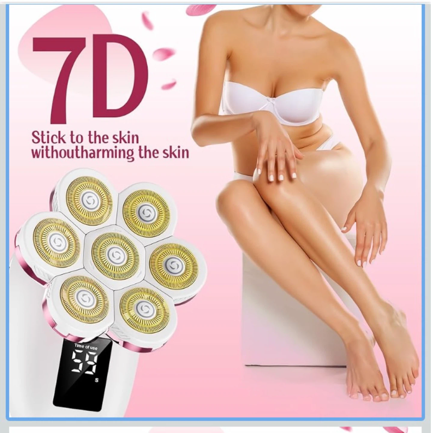 Women's 7D Electric Shaver - Pink, Waterproof, Rechargeable - photo 2