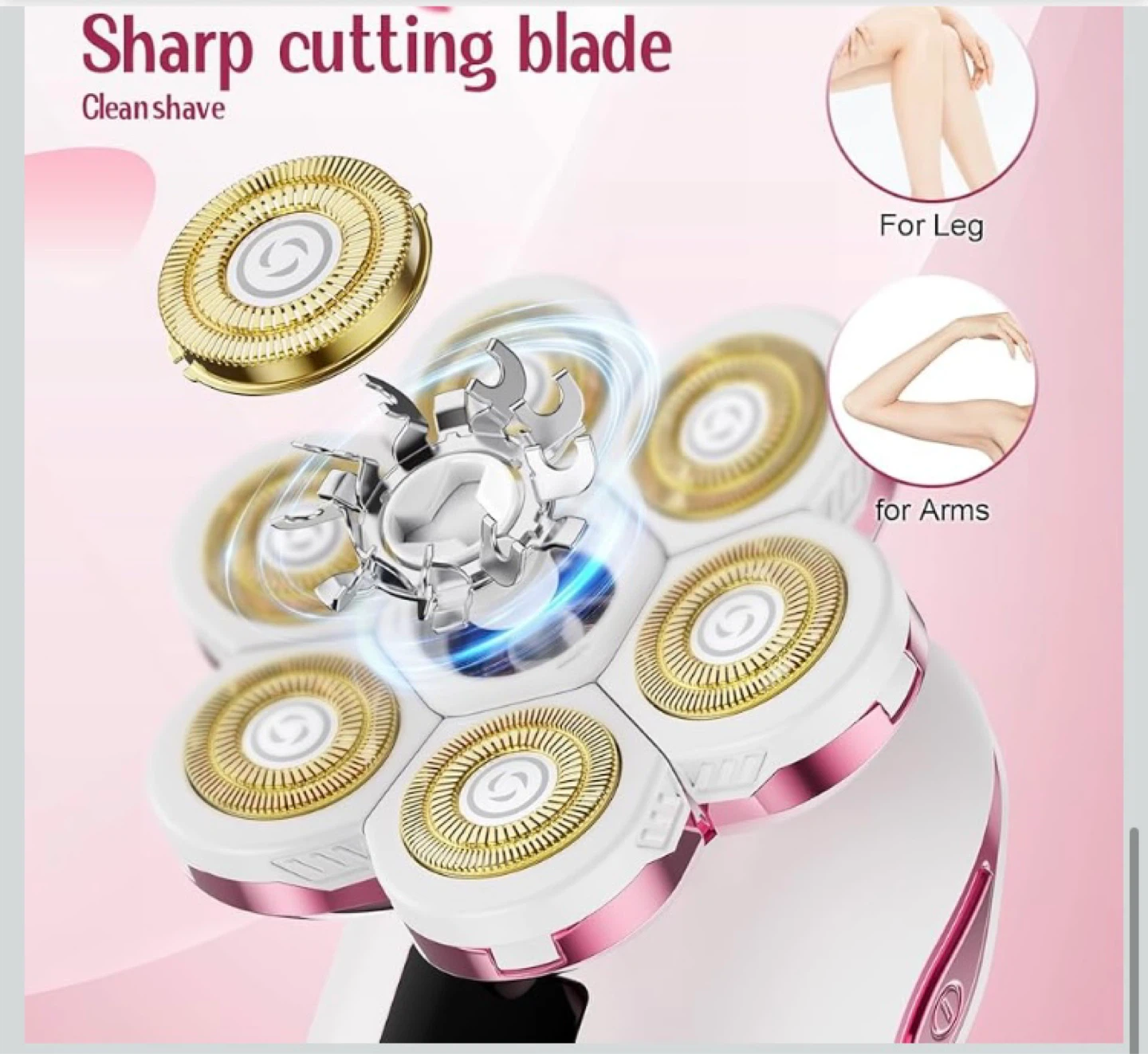 Women's 7D Electric Shaver - Pink, Waterproof, Rechargeable - photo 4