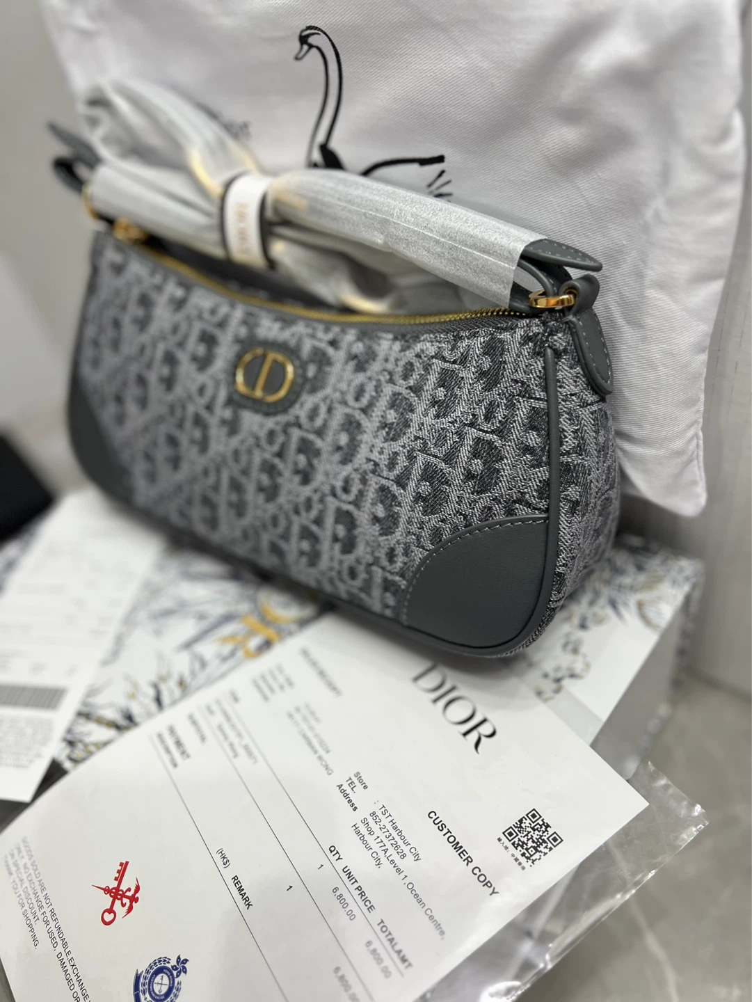 Christian Dior Grey Oblique Canvas Shoulder Bag - photo 4