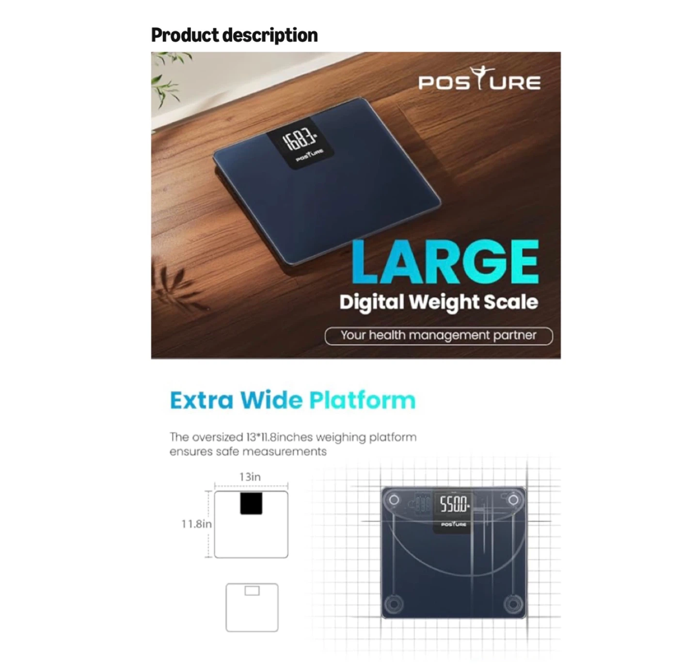 Brand new 550lb Capacity Digital Bathroom Scale - photo 5